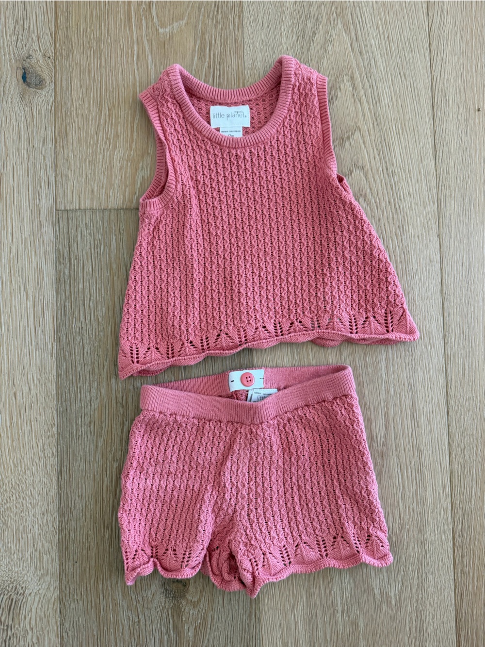 Little Planet by Carter’s Pink Sweater Knit Tank & Shorts